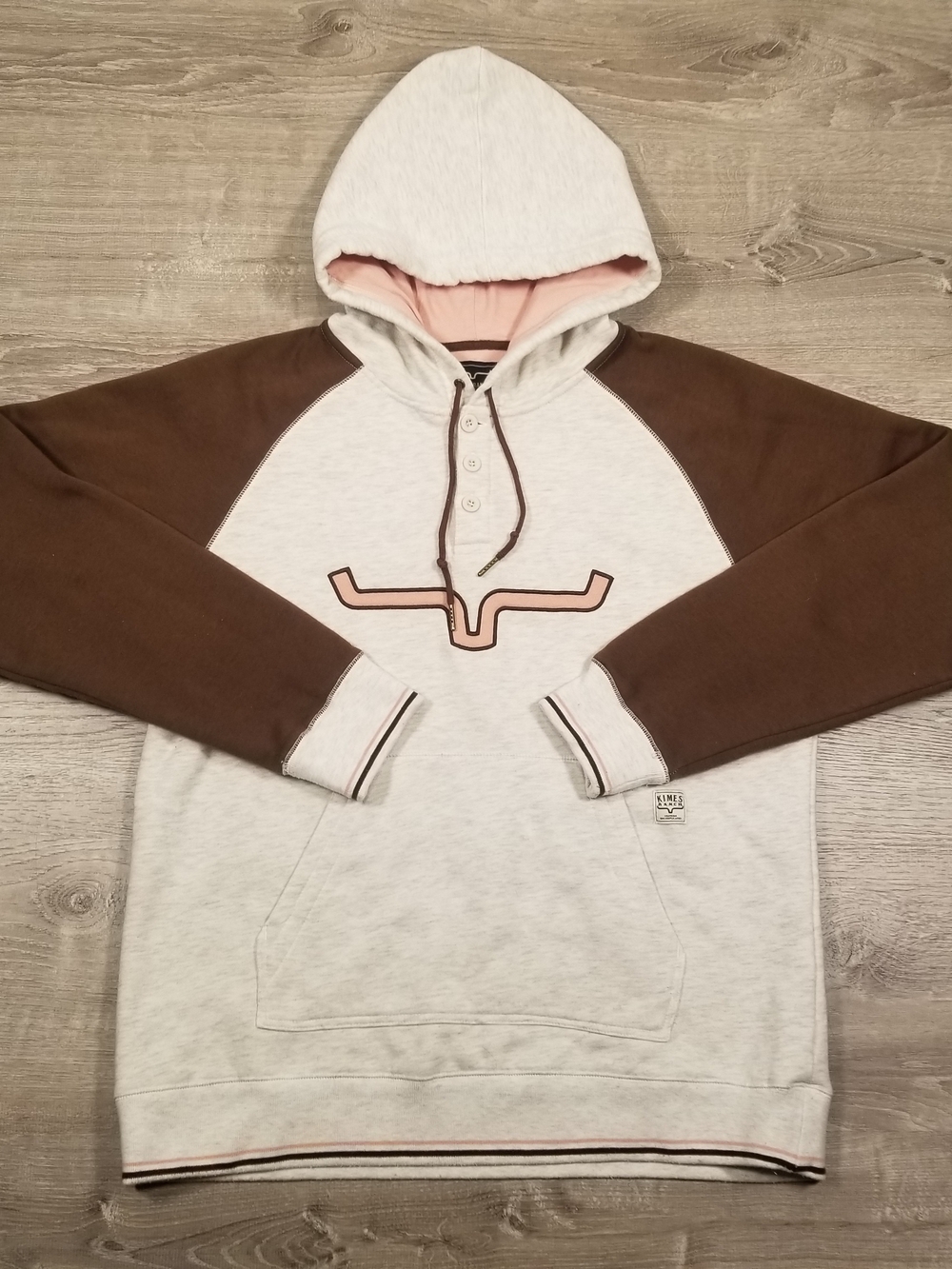 Kimes Ranch Amigo Hoodie Sweatshirt Womens XL Oatmeal Heather Western USA